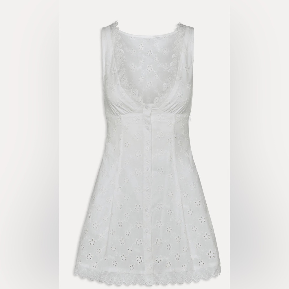 Frankie bikinis X Bella hadid farm eyelet mini dress